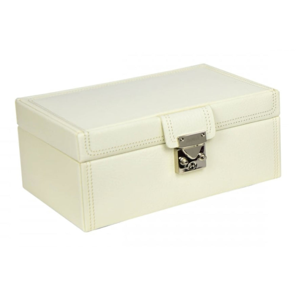 Medium Cream Leather Jewellery Box