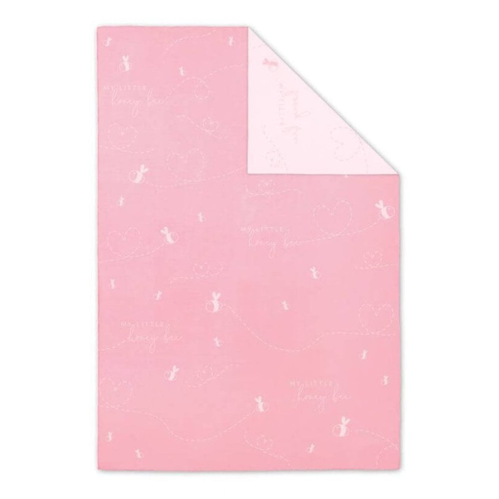 Baby Blanket - My Little Honeybee - Peachy Pink - 160x130cm