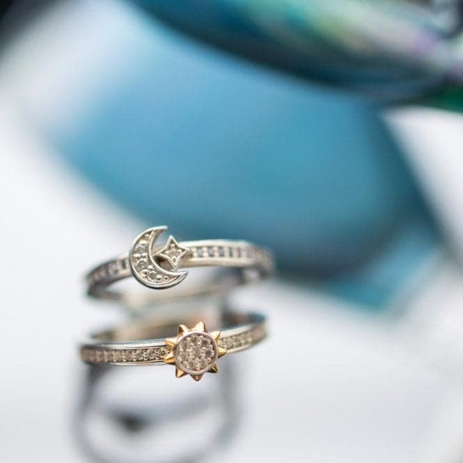 Celeste Sun & Moon CZ Duo Stacking Rings