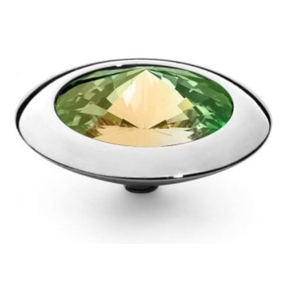 Famosa Silver 16mm Tondo Ring Top Luminous Green