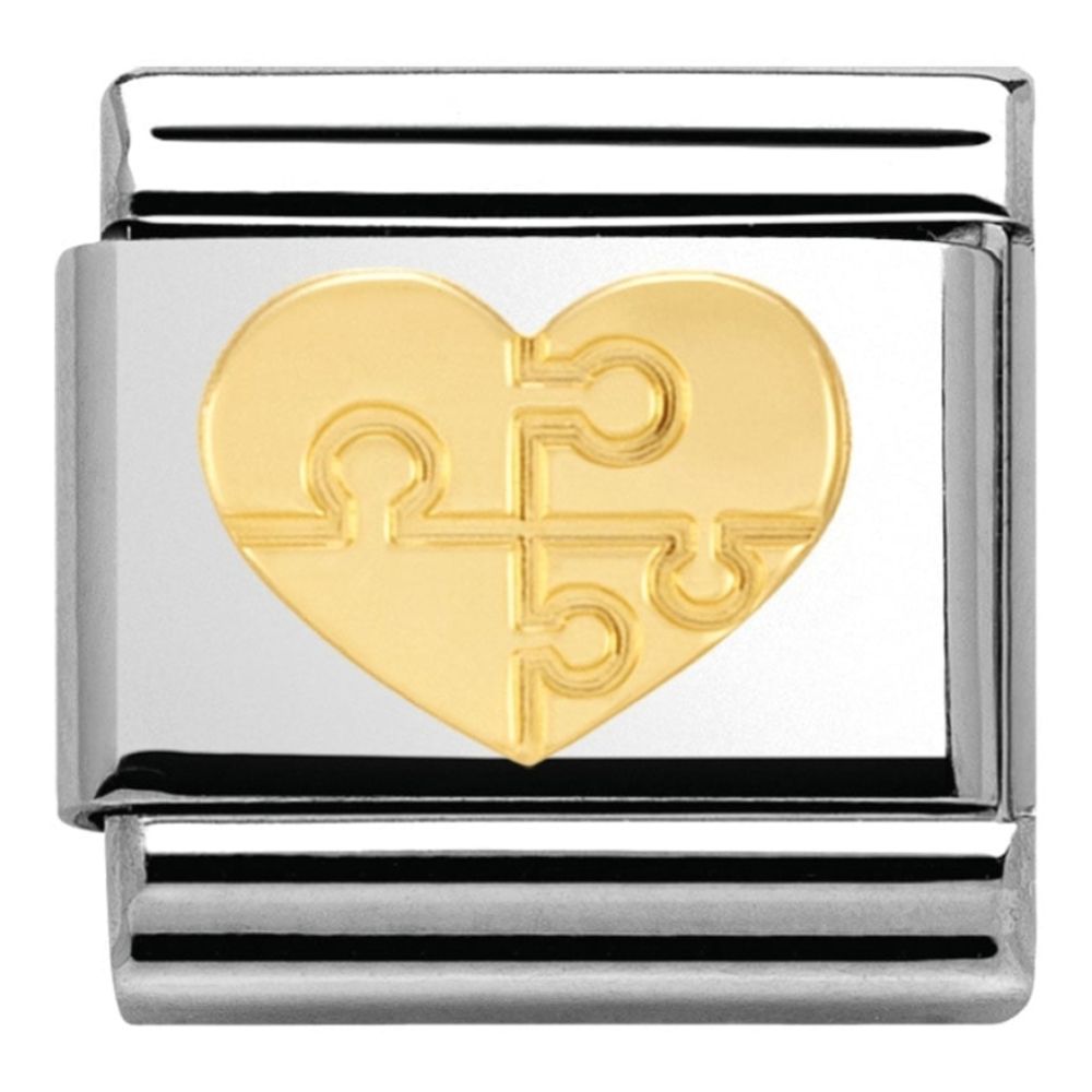 Classic Gold Puzzle Heart Link