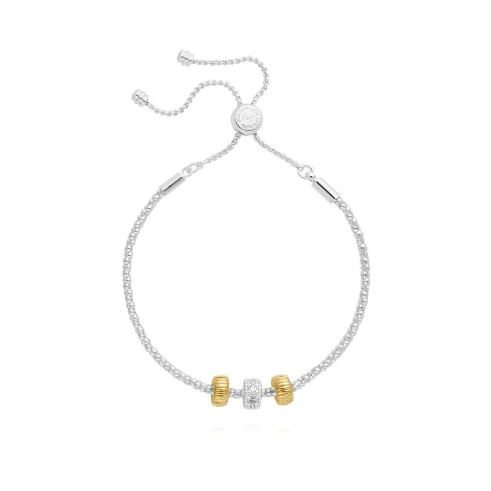 Halo Silver And Gold Charm Bracelet