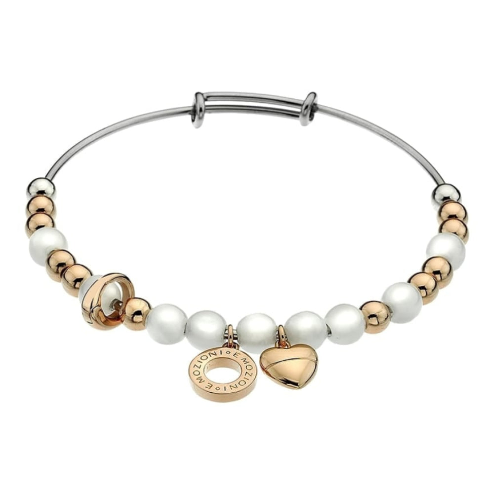 Emozioni Rose Gold Plate Faux Mother of Pearl Bangle