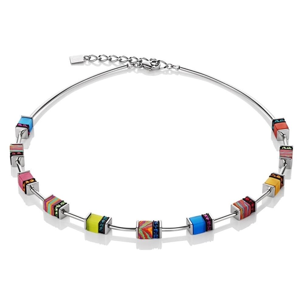 Multicolour Geo Cube Stainless Steel Necklace