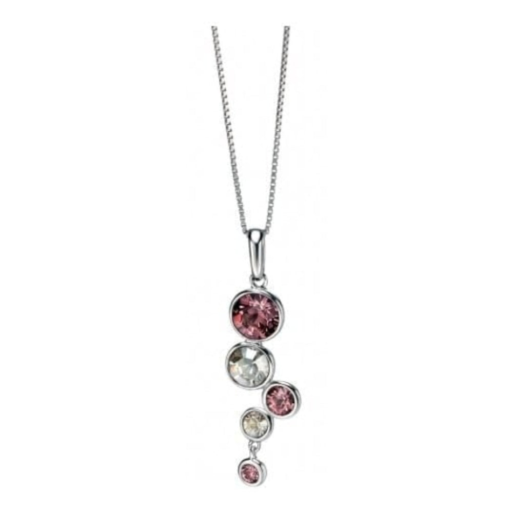 Ladies Grey & Pink Swarovski Crystal Pendant Necklace