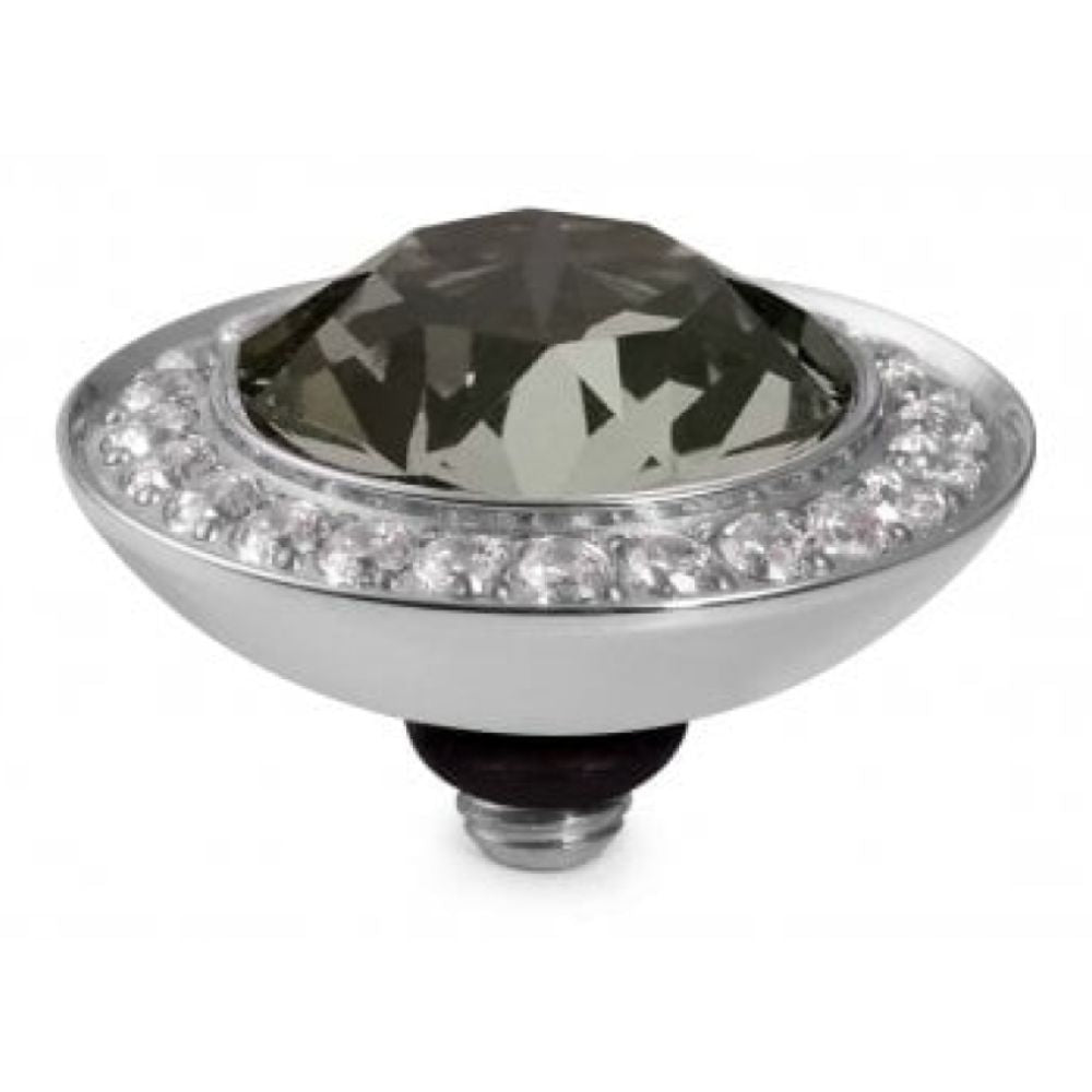 Famosa Silver 13mm Tondo Deluxe Ring Top Black Diamond