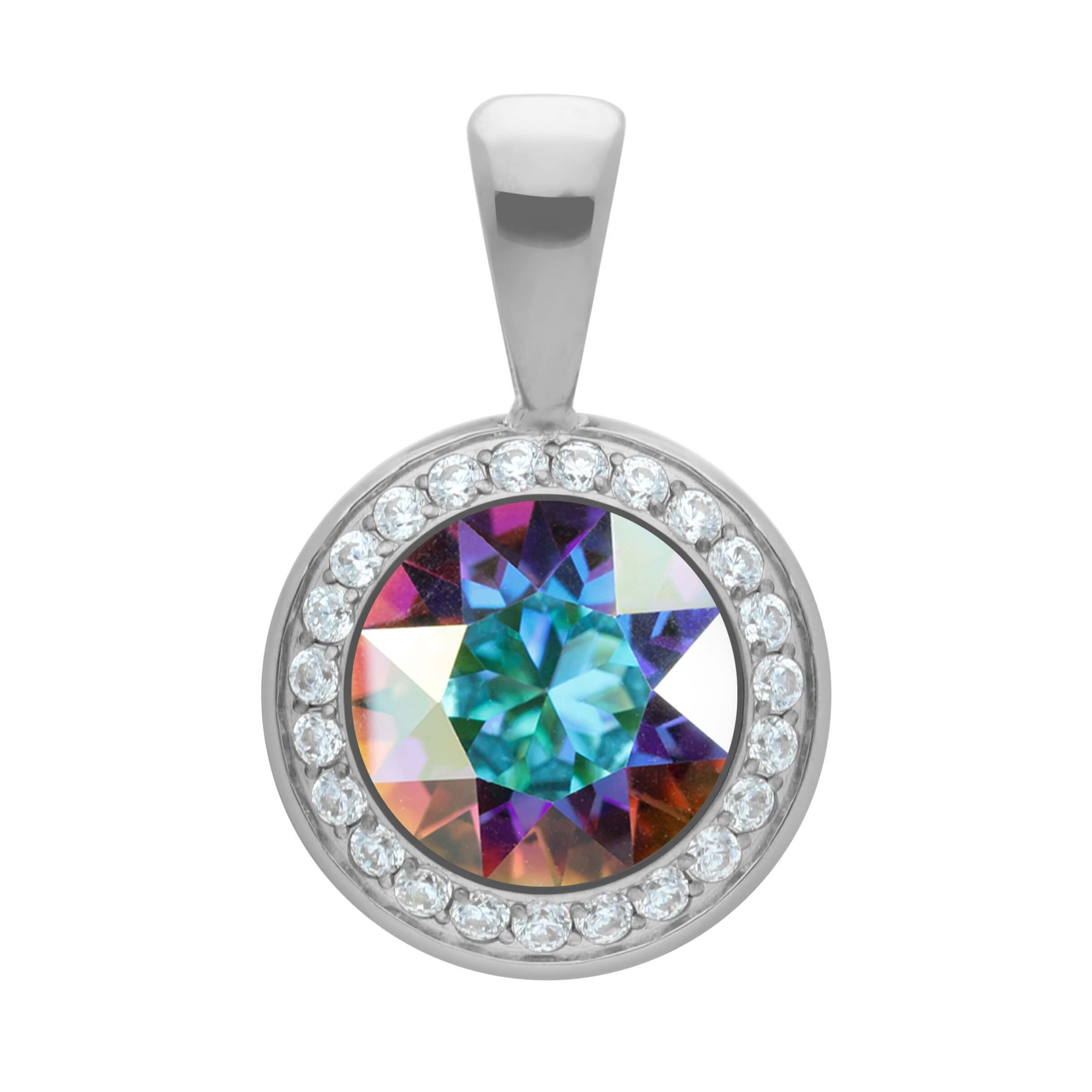 Crystal Aurora Boreale Pendant TONDO Deluxe 13mm (S/P)