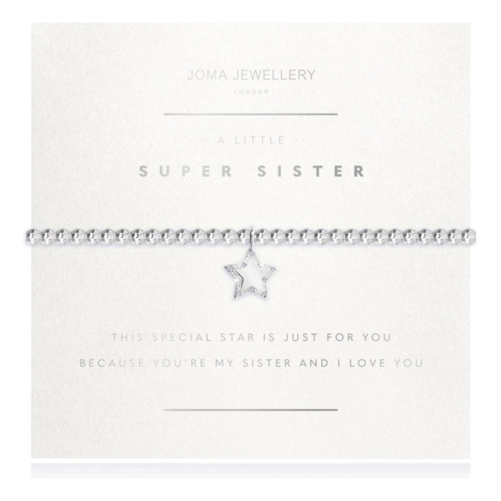 Facetted A Little - Super Sister - Silver - 17.5cm Stretch Bracelet