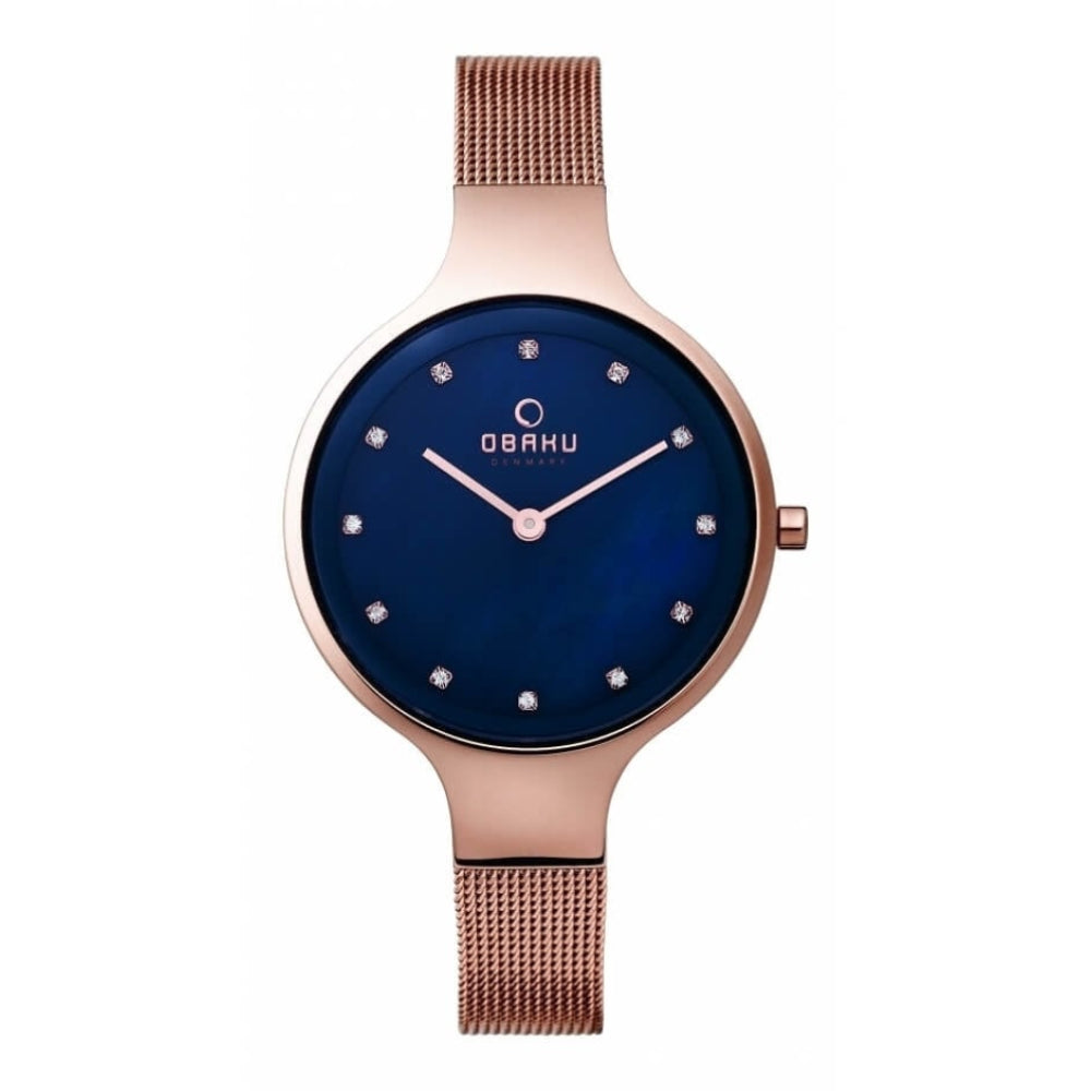 SKY - AZURE Rose Gold Plated Stainless Steel Mesh Bracelet Watch