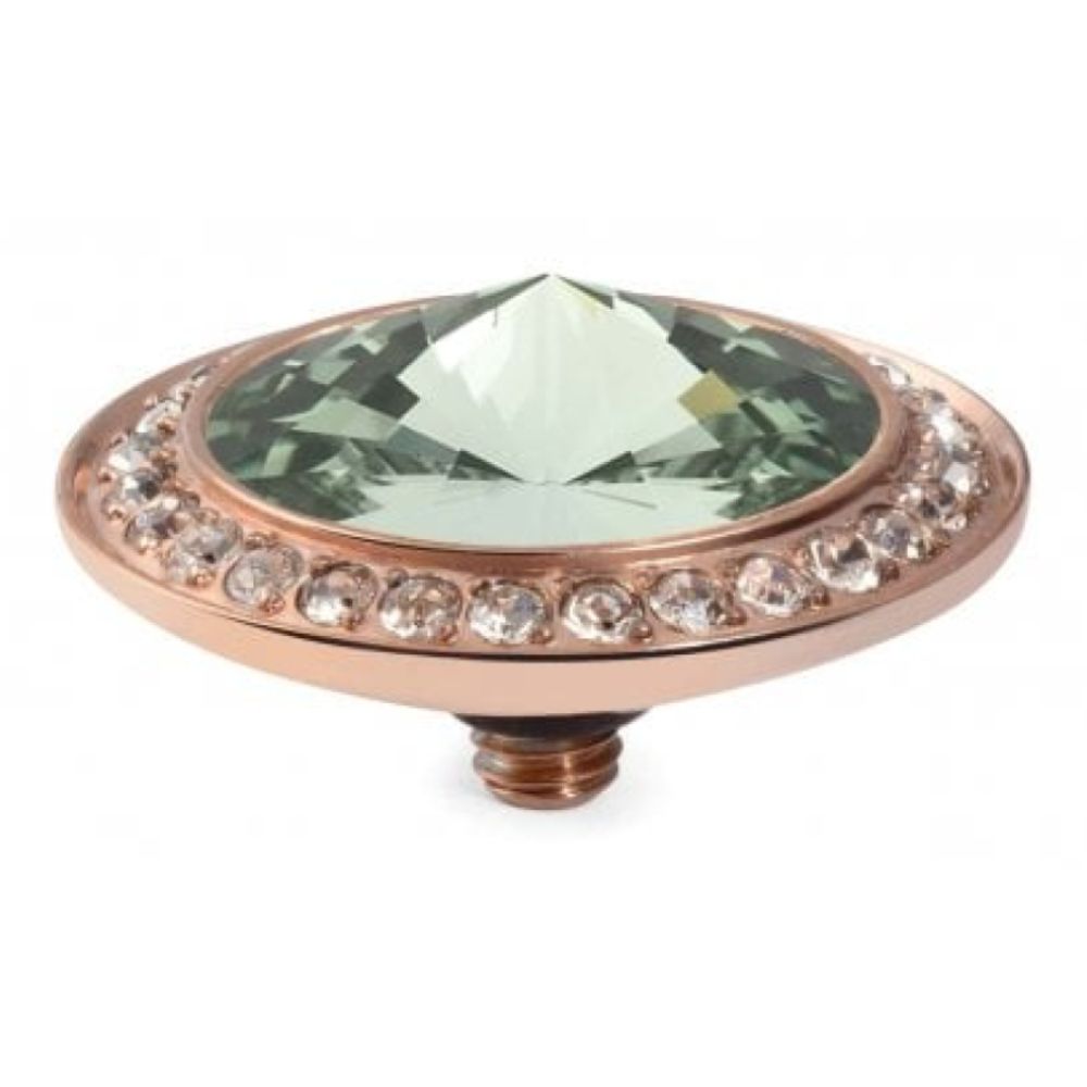 Famosa Rose Gold 16mm Tondo Deluxe Ring Top Chrysolite