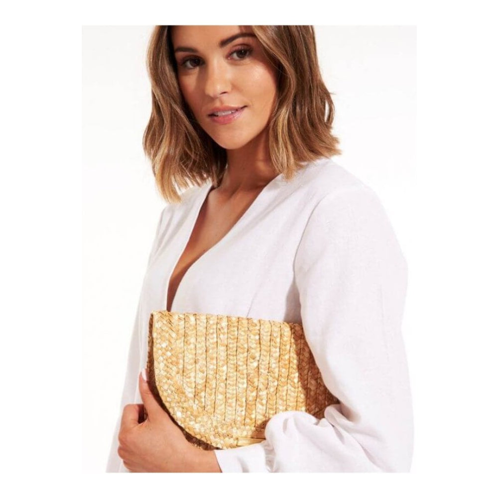 Sofia Straw Clutch Bag