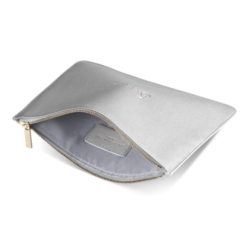 PERFECT POUCH - Bon Voyage! - metallic silver -16x24cm
