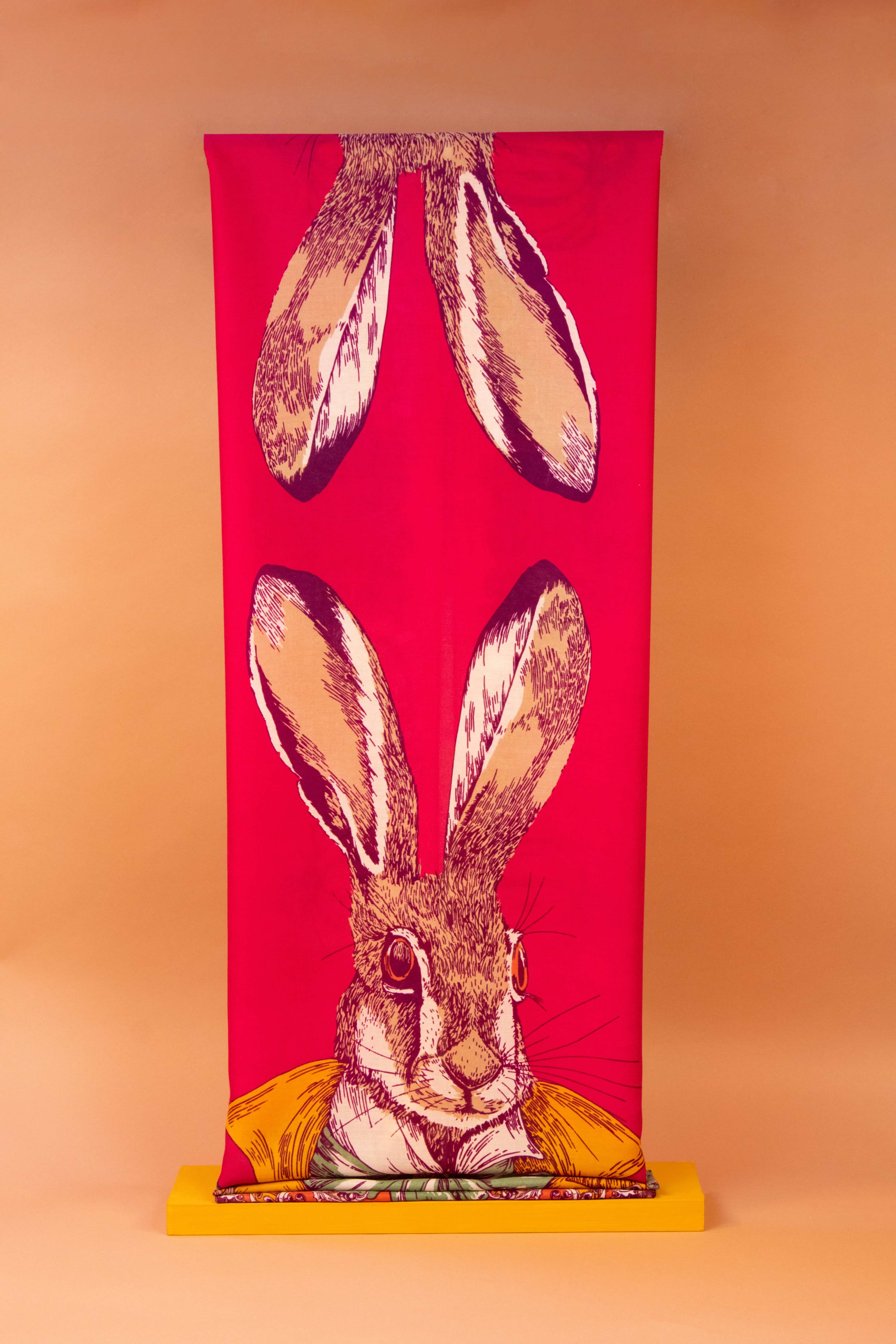 Gentleman Hare Print Scarf- Tangerine Mix