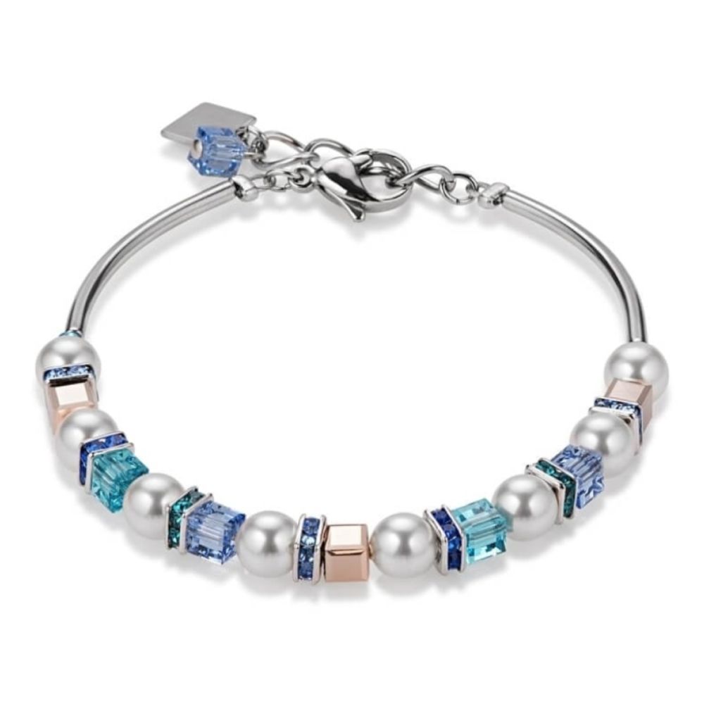 Pearl Blue And Crystal Bracelet