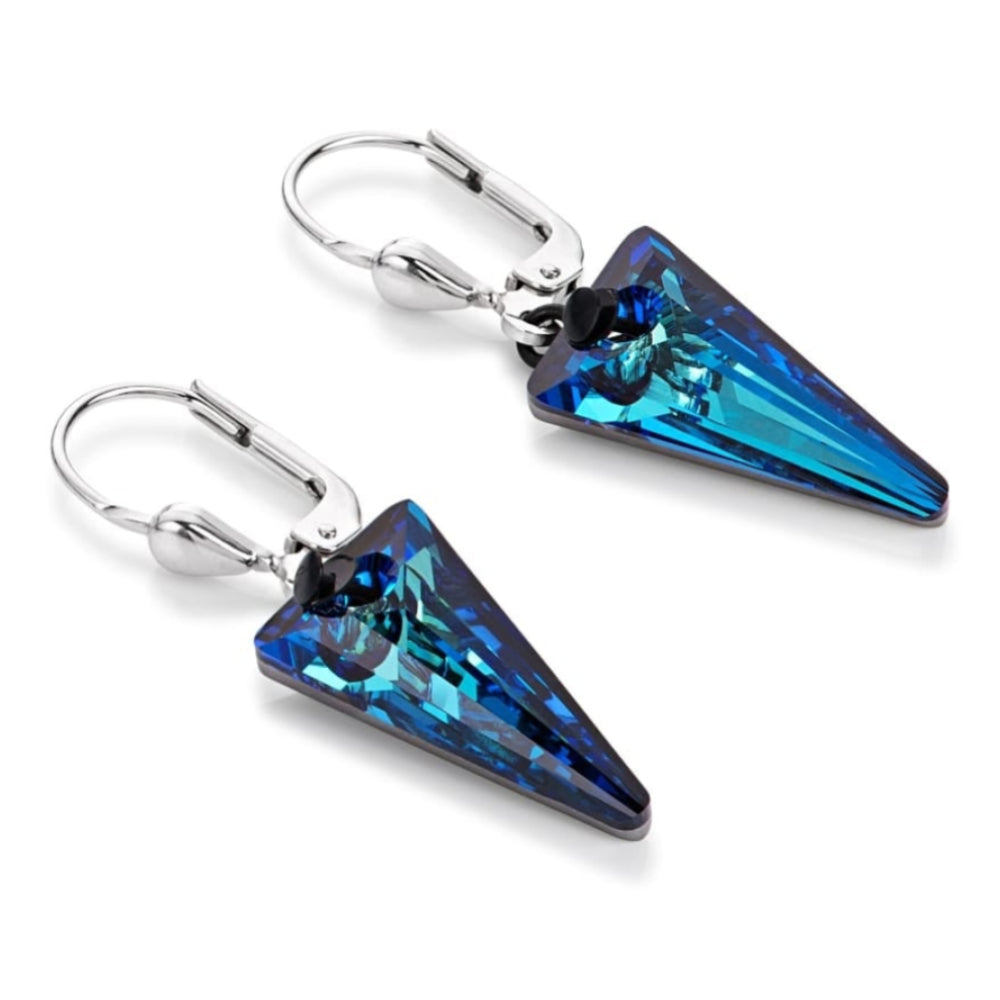 Blue Crystal Arrow Point Earring