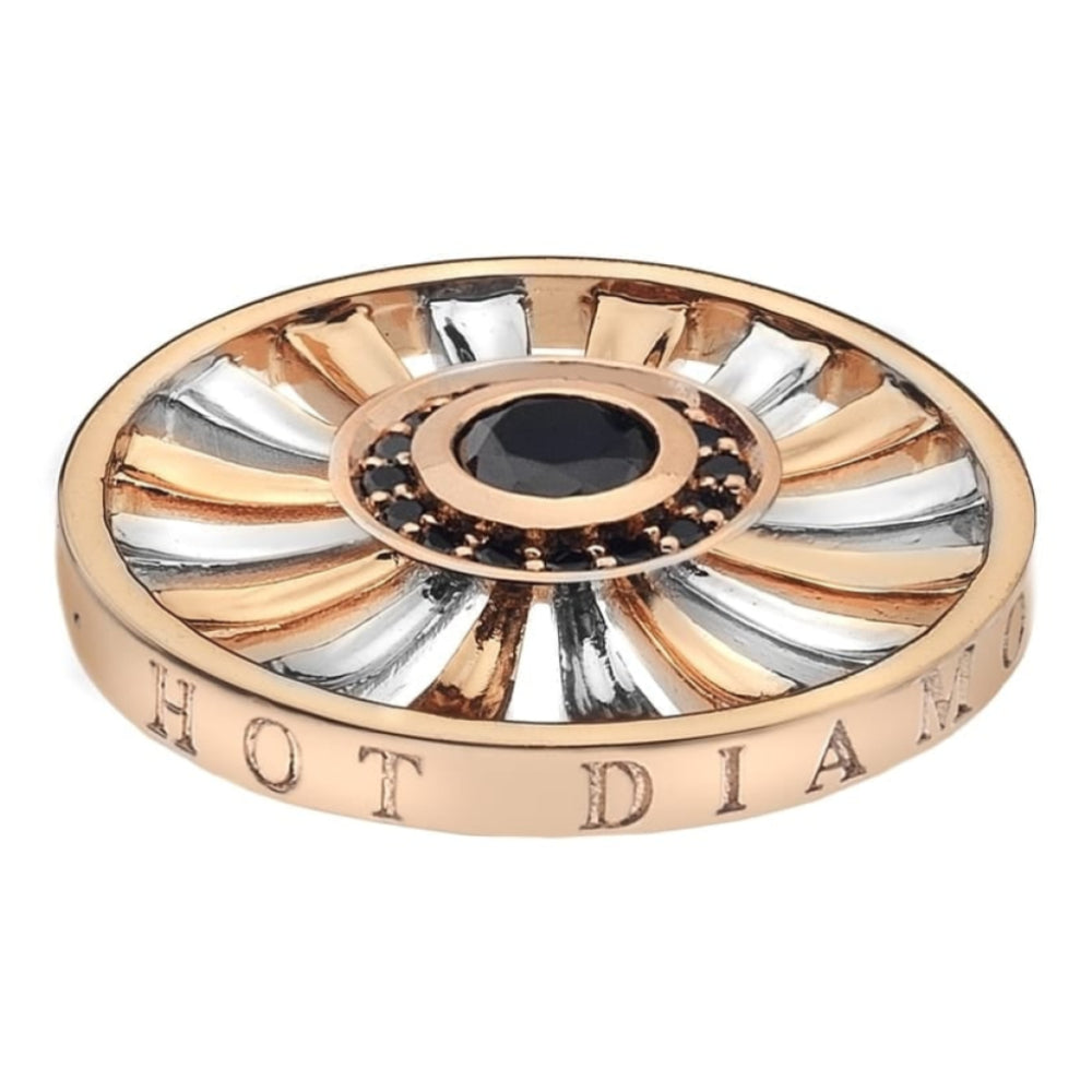 Art Deco Sunrise Silver & Rose Gold Plate Coin - 25 mm