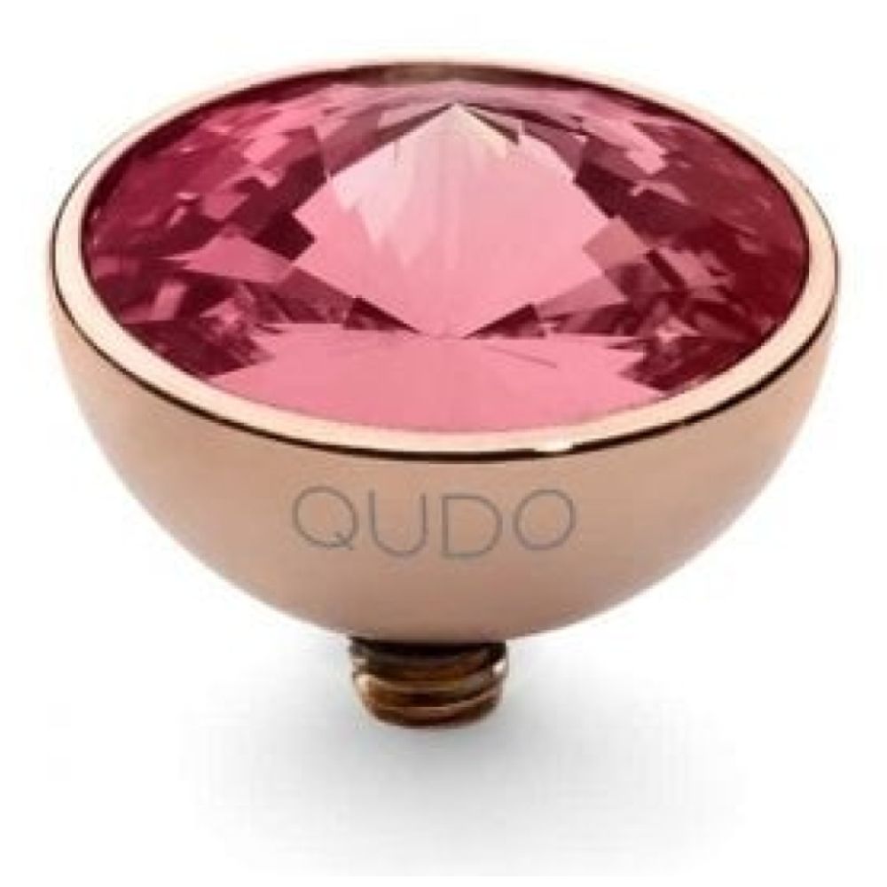 Famosa Rose Gold 11.5mm Bottone Ring Top Padparadscha