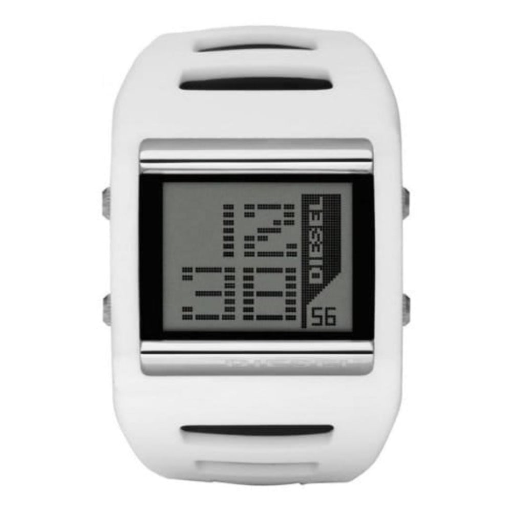 Gents White Rubber Digital Strap Watch