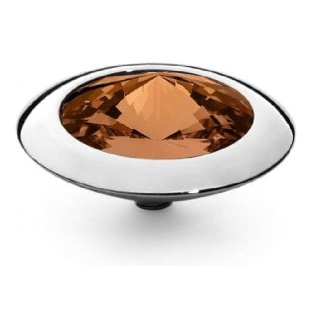 Famosa Silver 16mm Tondo Ring Top Smoked Topaz