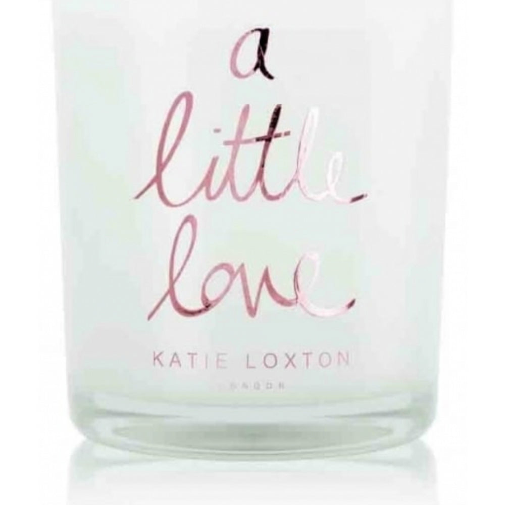 A Little Love - Grapefruit And Pink Peony - Small Metallic Rose Gold Written Word Candle