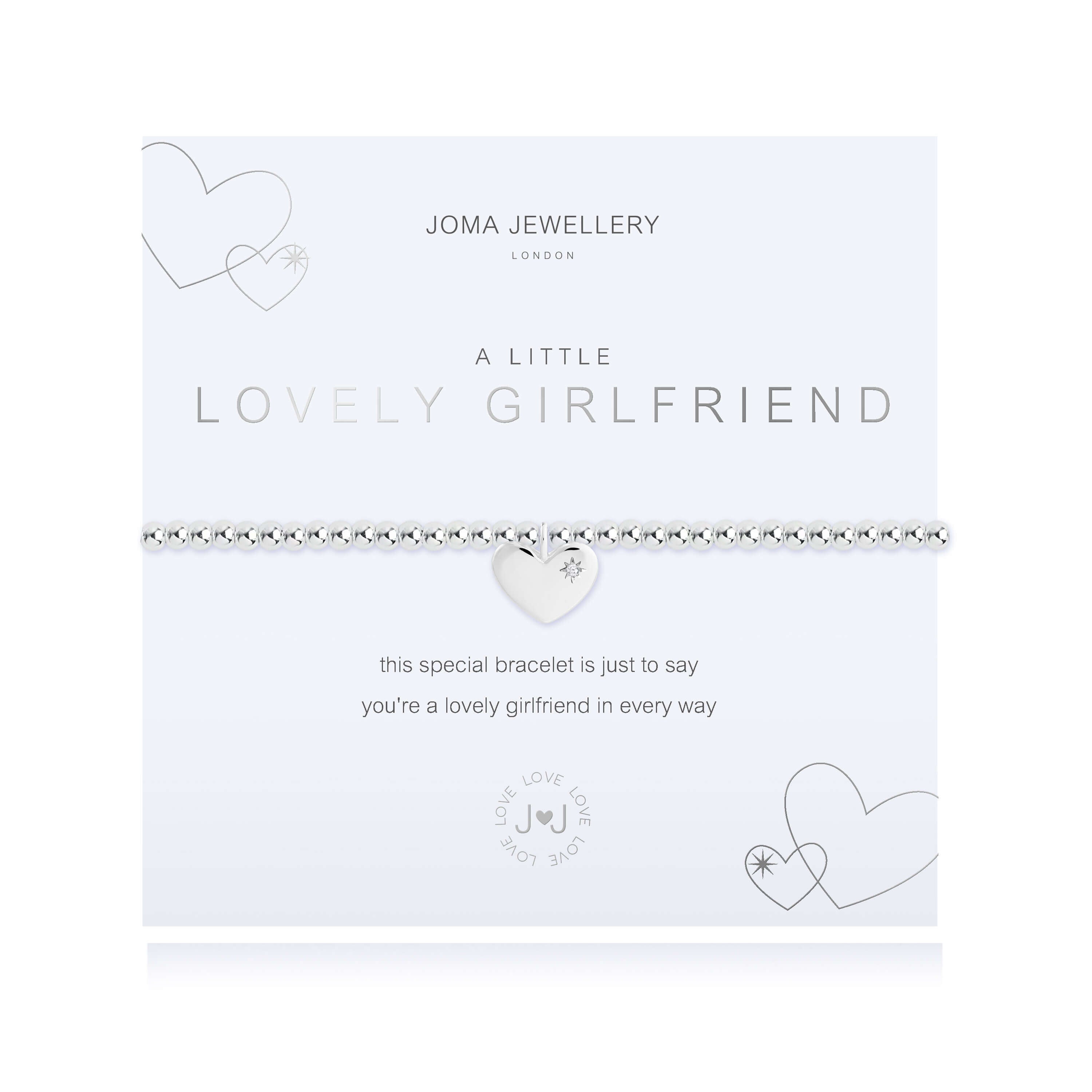 A Little | Lovely Girlfriend | Silver | Bracelet | 17.5cm Stretch
