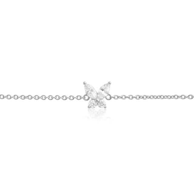 Sparkle Butterfly Marquise Bracelet Silver