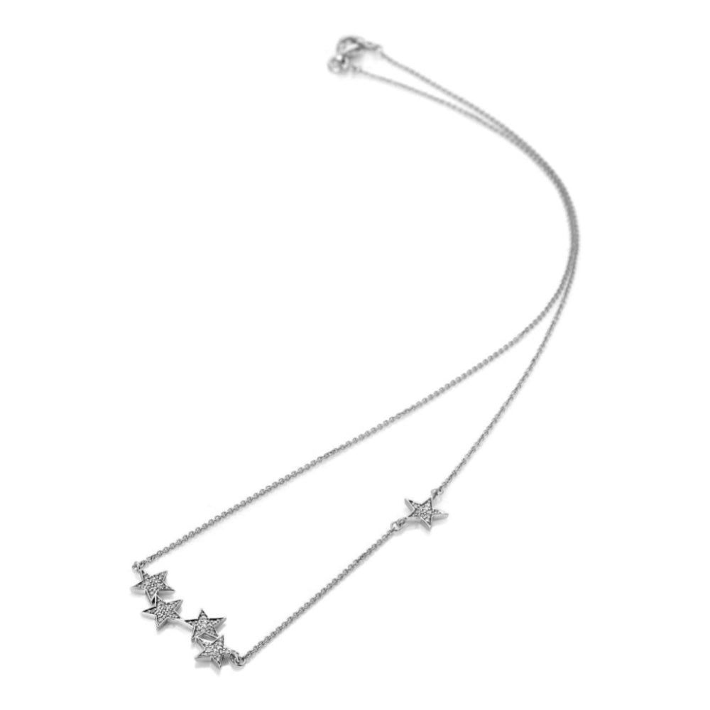 Glint Statement Necklace - White Gold