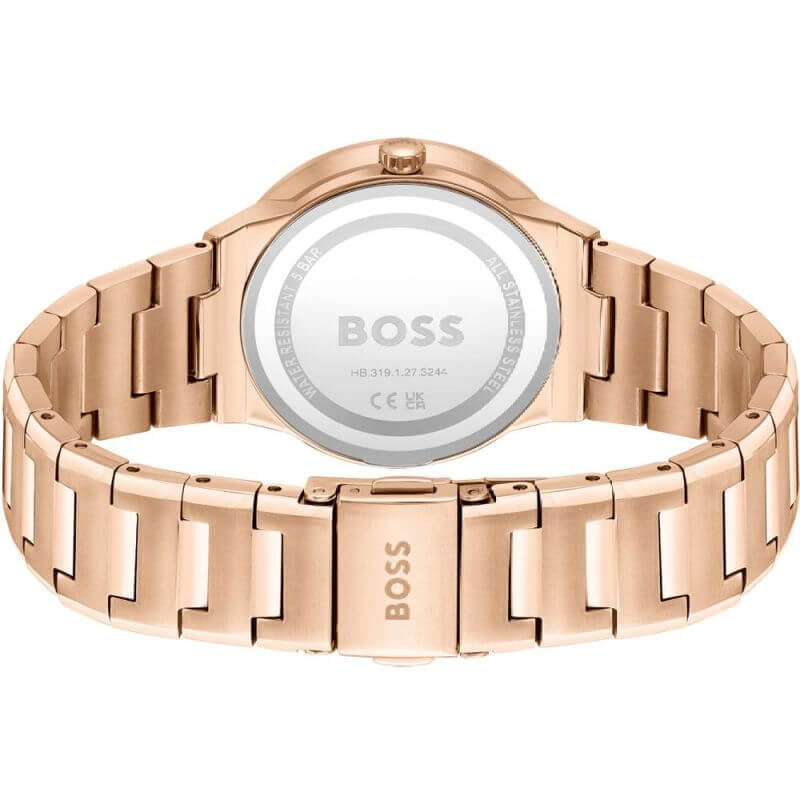Breath Brown Dial Rose Gold Tone Ladies Watch