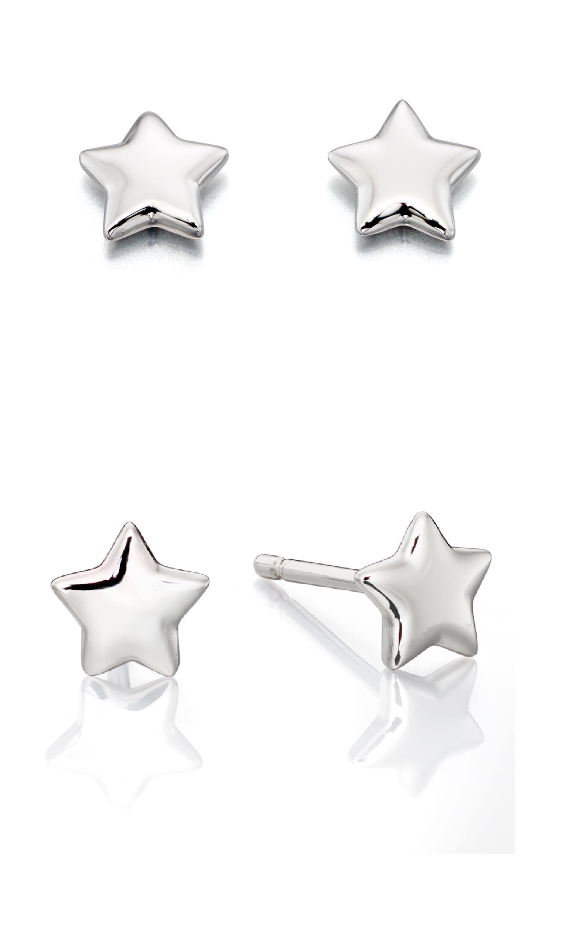 Ava - Plain Small Star Stud Earrings