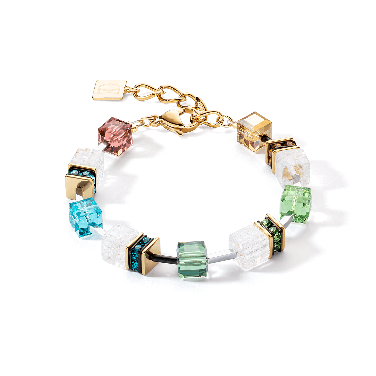 GeoCUBE Iconic Precious Multicolour Gold Bracelet