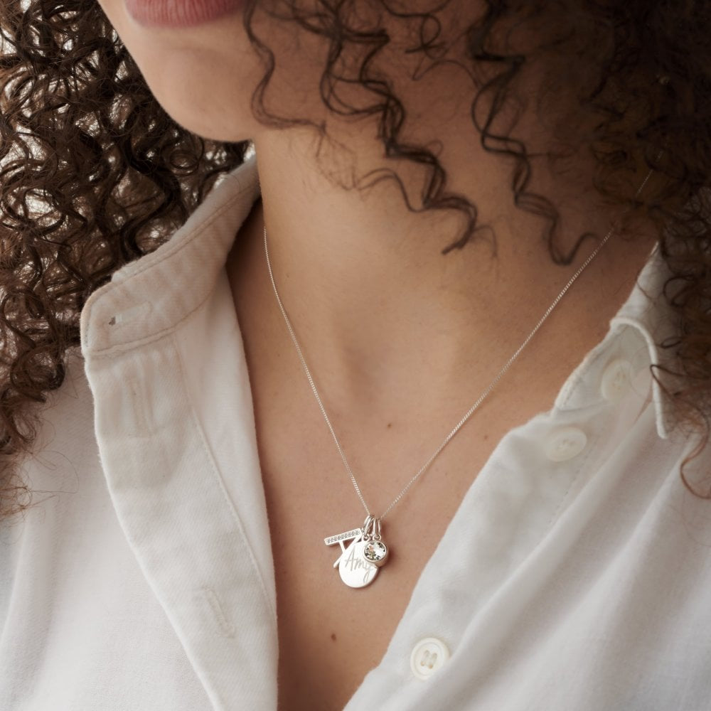 Art Deco Initial 'A' CZ Pendant