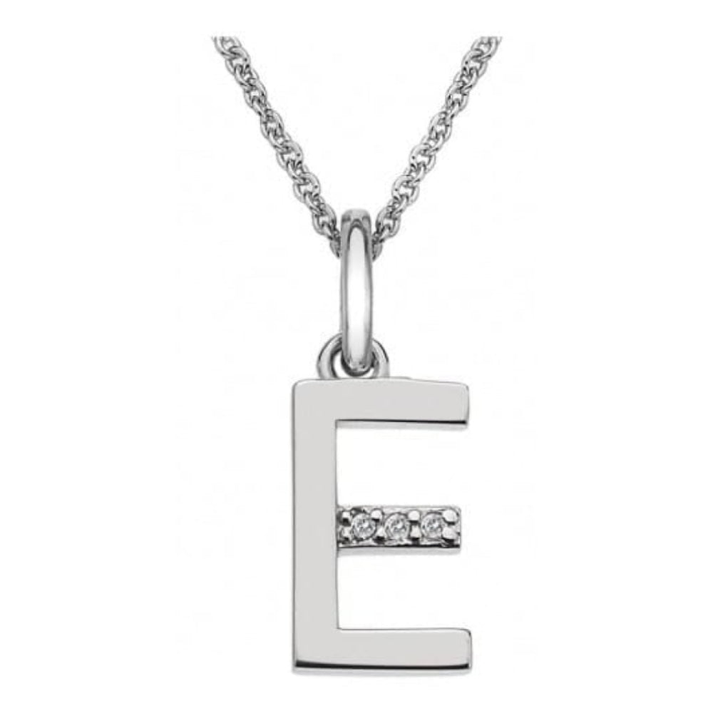Ladies 'E' Silver Micro-Amulets Pendant Necklace