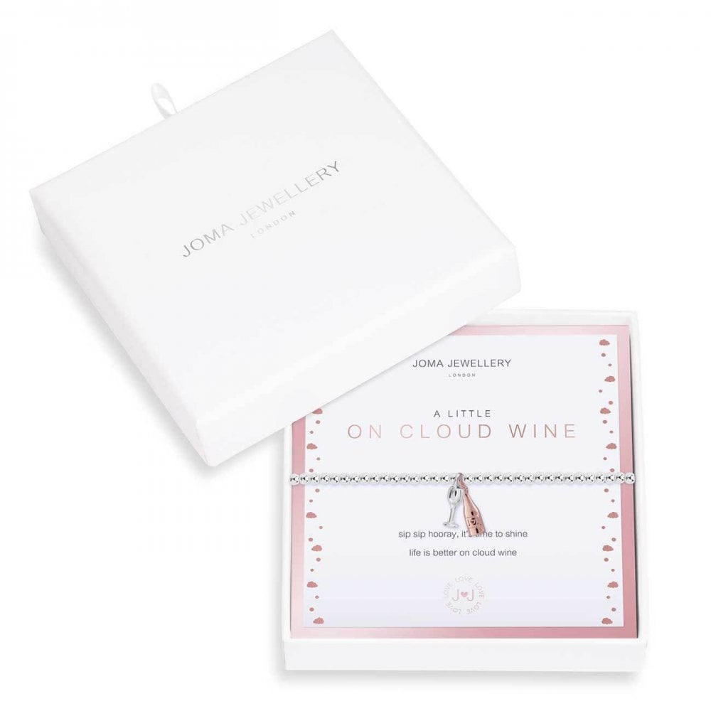 Beautifully Boxed A Littles | On Cloud Wine | Silver | Bracelet | 17.5cm Stretch