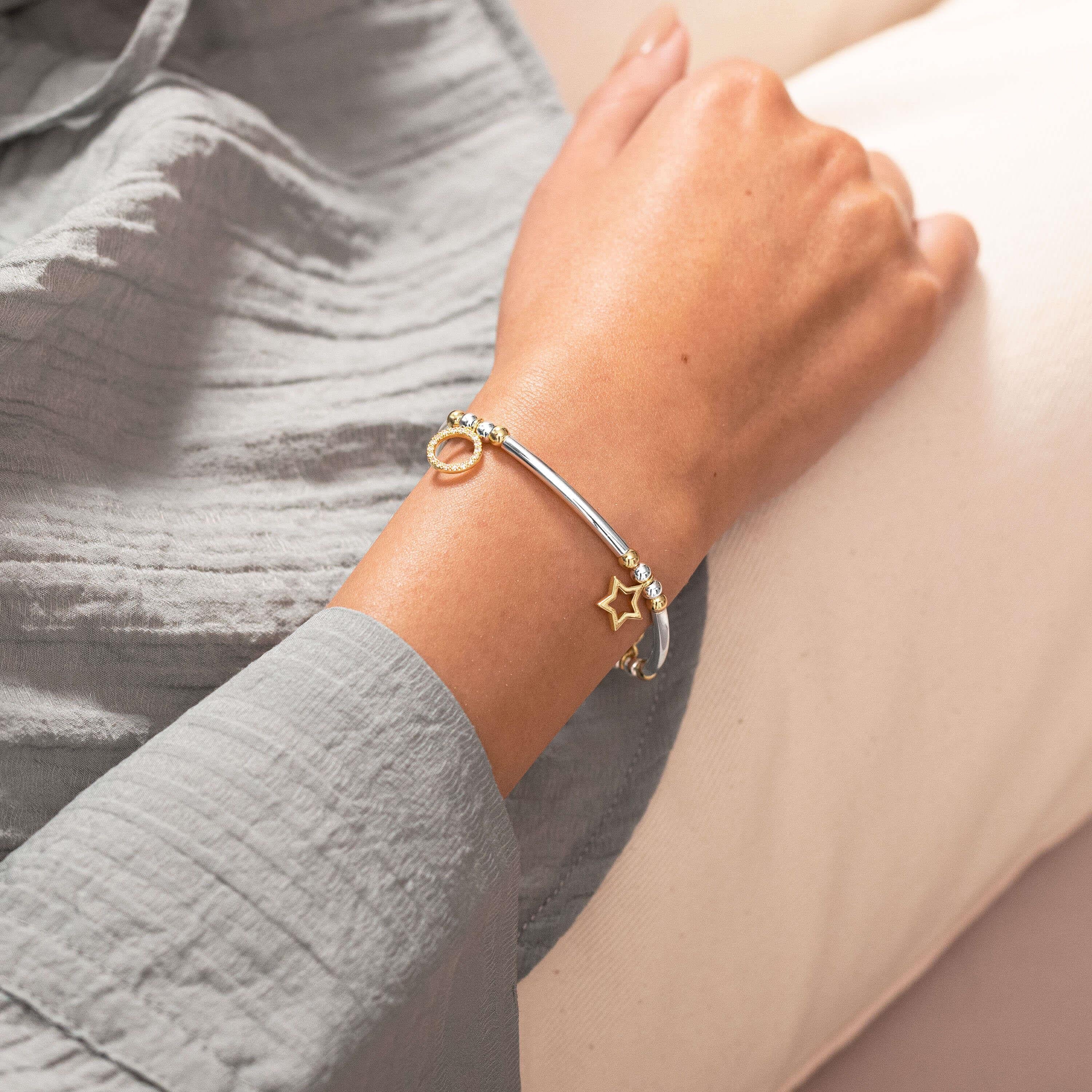 Life's A Charm | Birthday Wishes | Silver, Gold | Charm Bracelet | 17.5cm Stretch