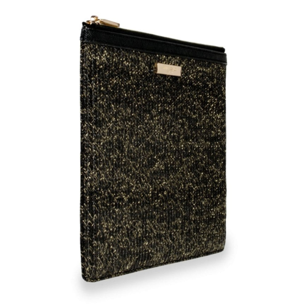 Beach Luxe Pouch - Black Straw - 20x29cm