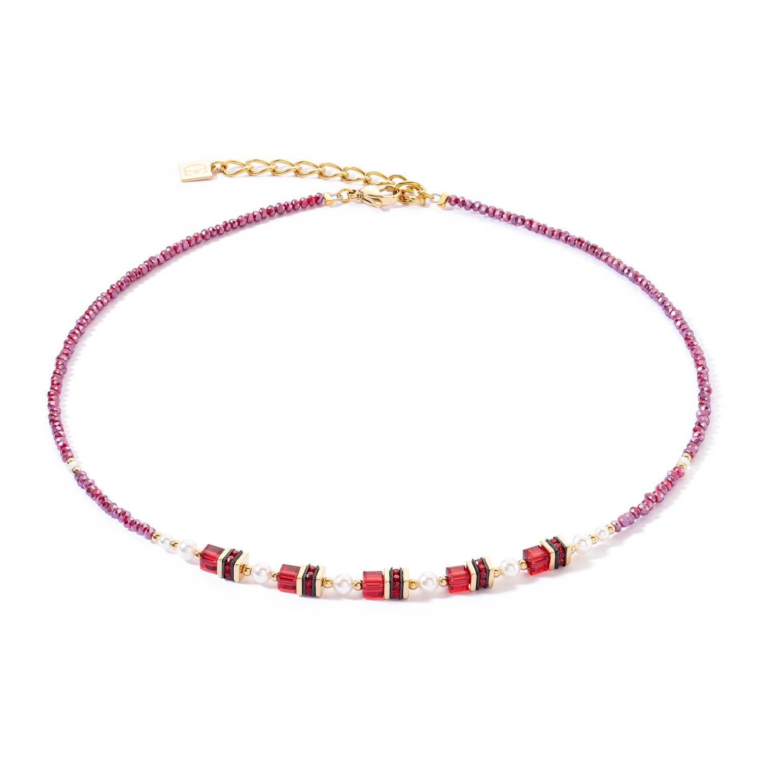 Sparkling Princess Gold & Red Necklace