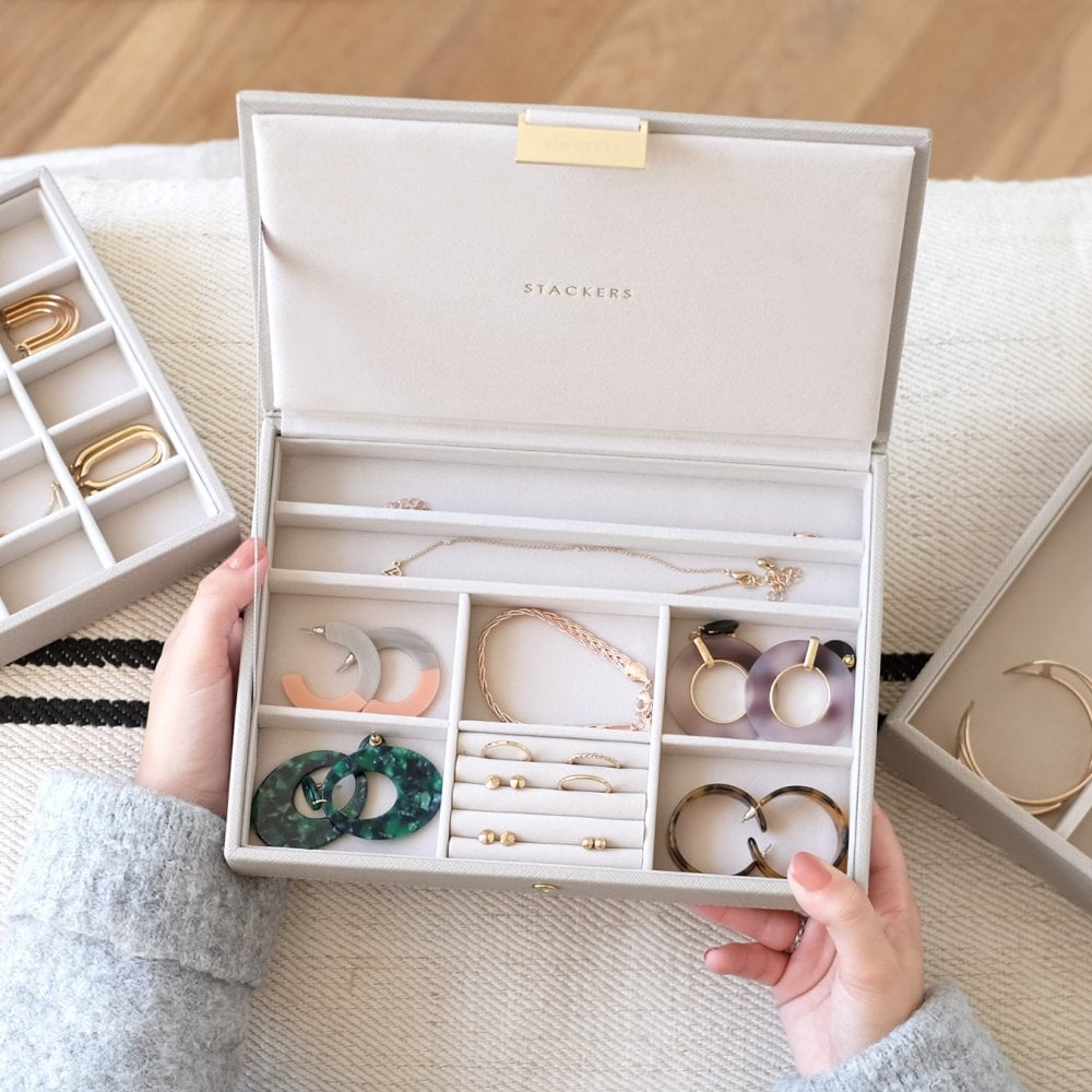 Taupe & Grey Classic Lidded Stacker