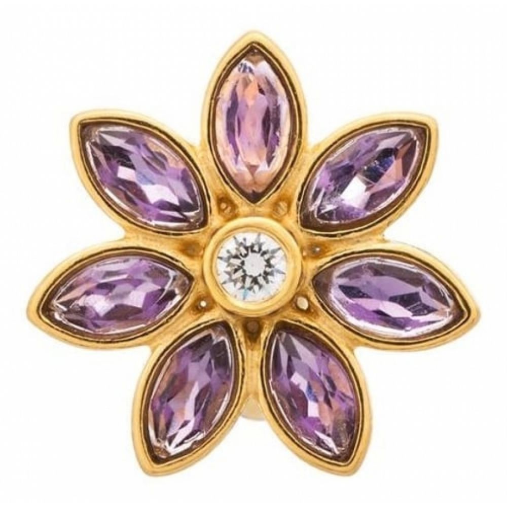 Gold Plated Big Purple Flower Charm