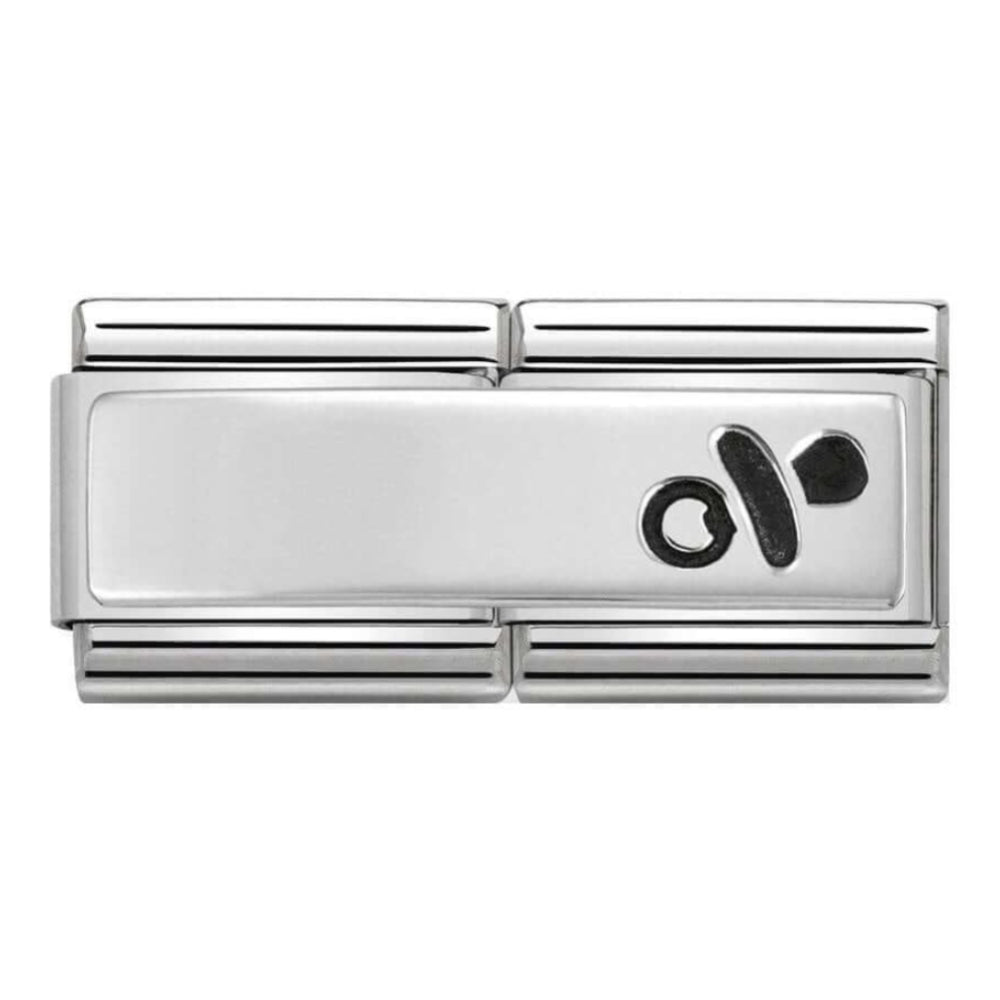 Classic Double Engraved Steel & 925 Silver Custom Pacifier Link