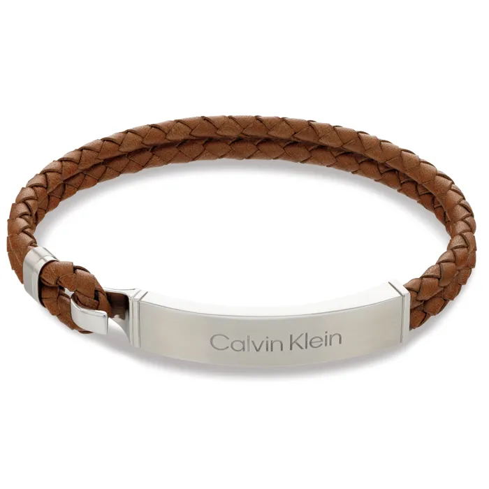 Iconic Brown Leather Stainless Steel Clasp Men's Bracelet