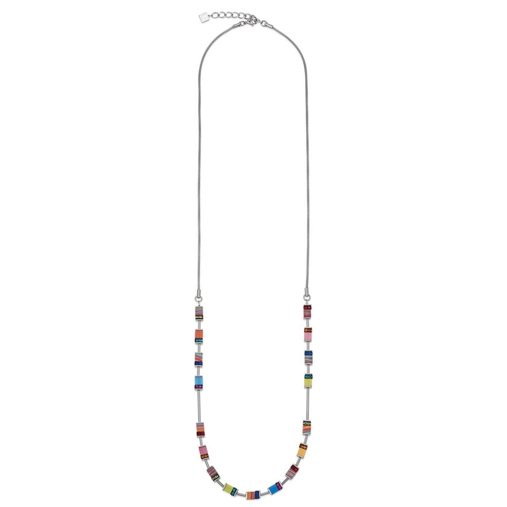 Multicolour Geo Cube Mesh Chain Necklace