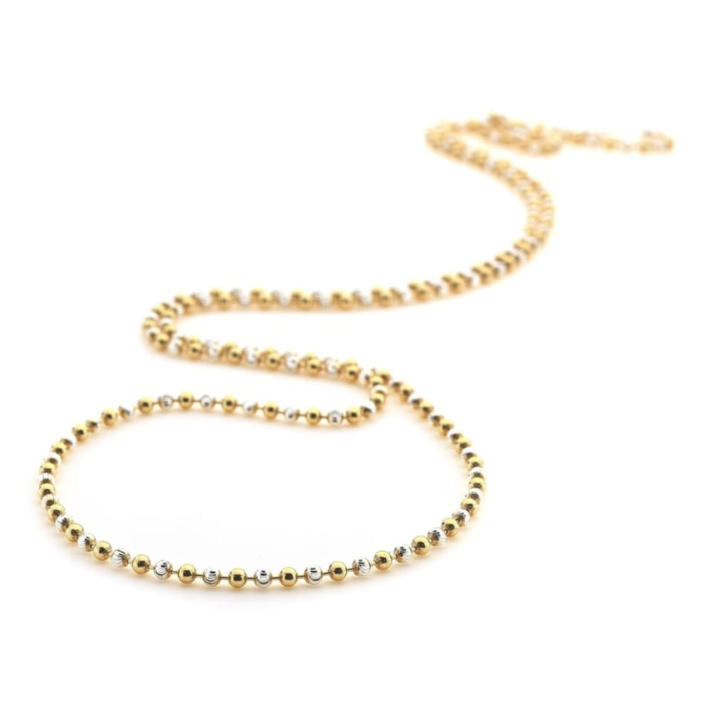 Sterling Silver and Yellow Gold Plate Accent Bead Chain 30"