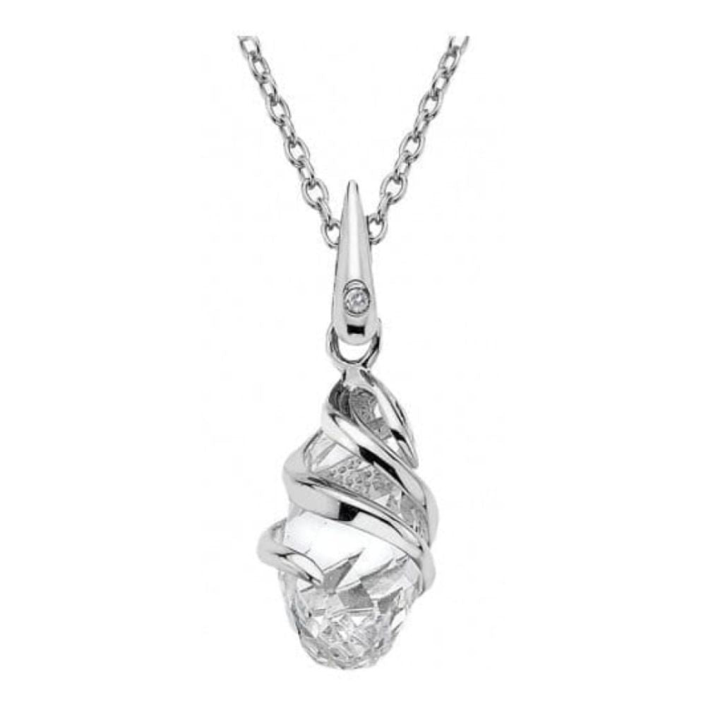 Ladies Angel Oval Pendant Necklace With Swarovski Elements