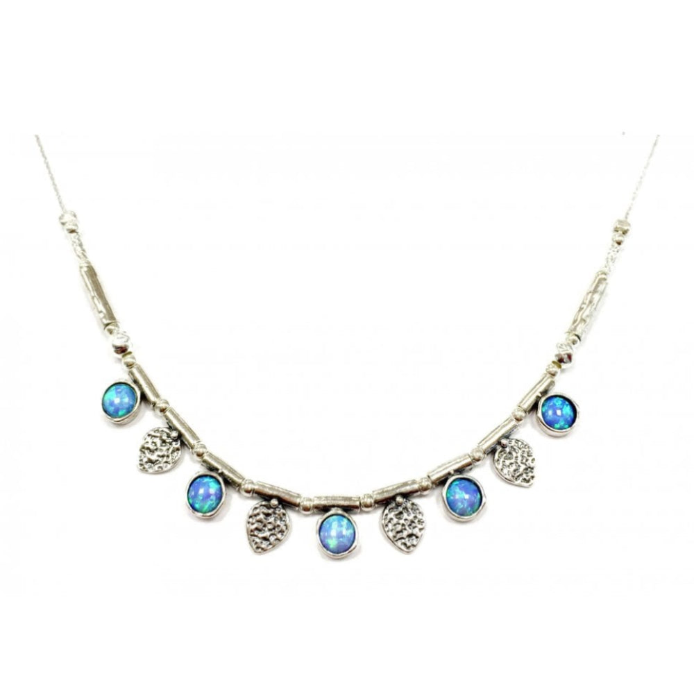 Necklace With Leaf & Opals
