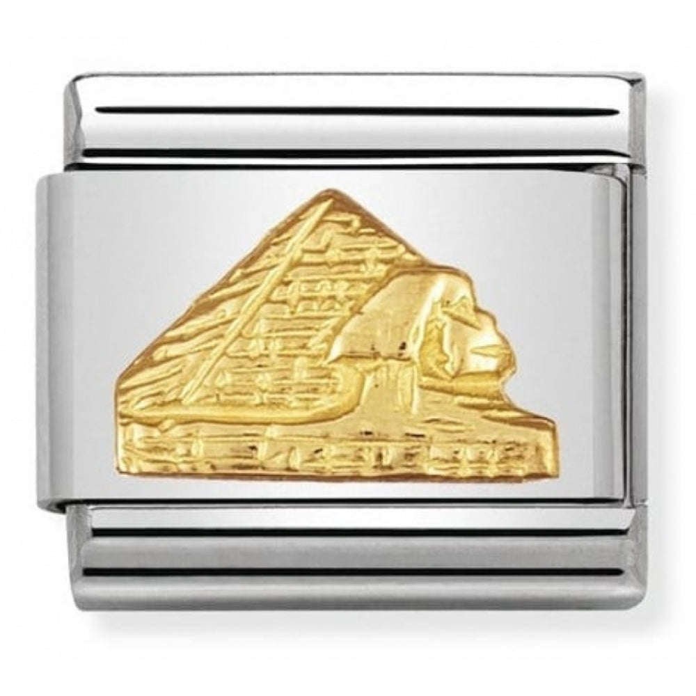 Classic Pyramid In Stainless Steel With 18k Gold Charm