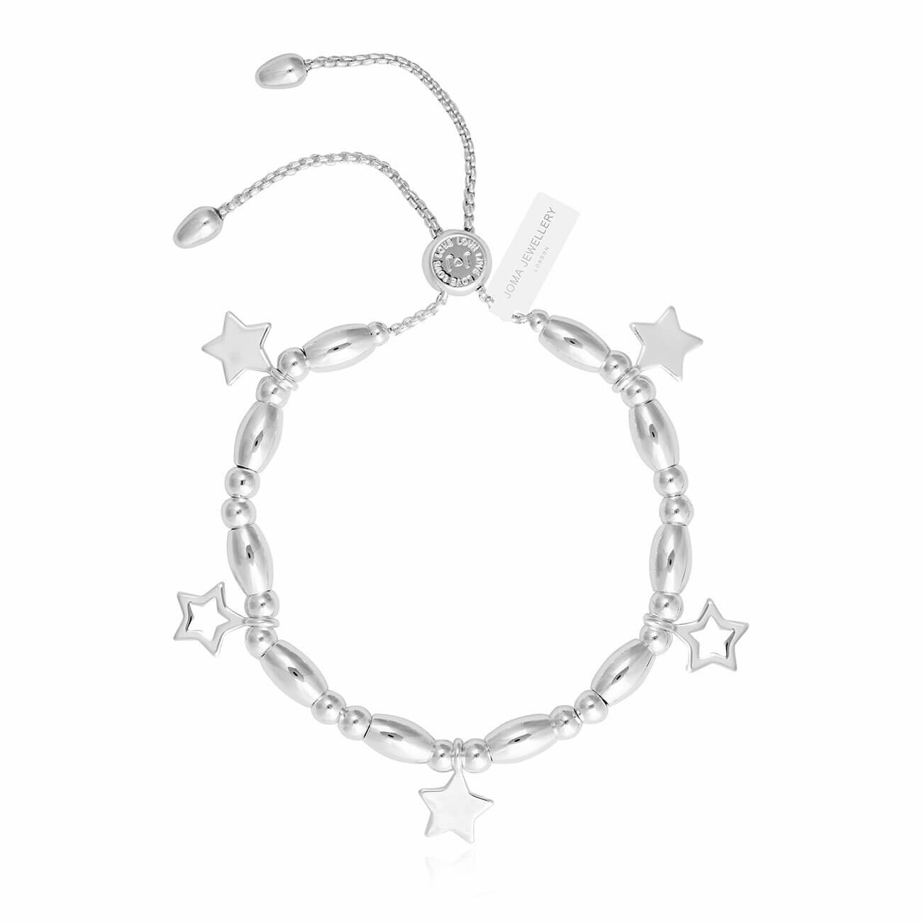 Bracelet Bar Stars Silver Adjustable Bracelet