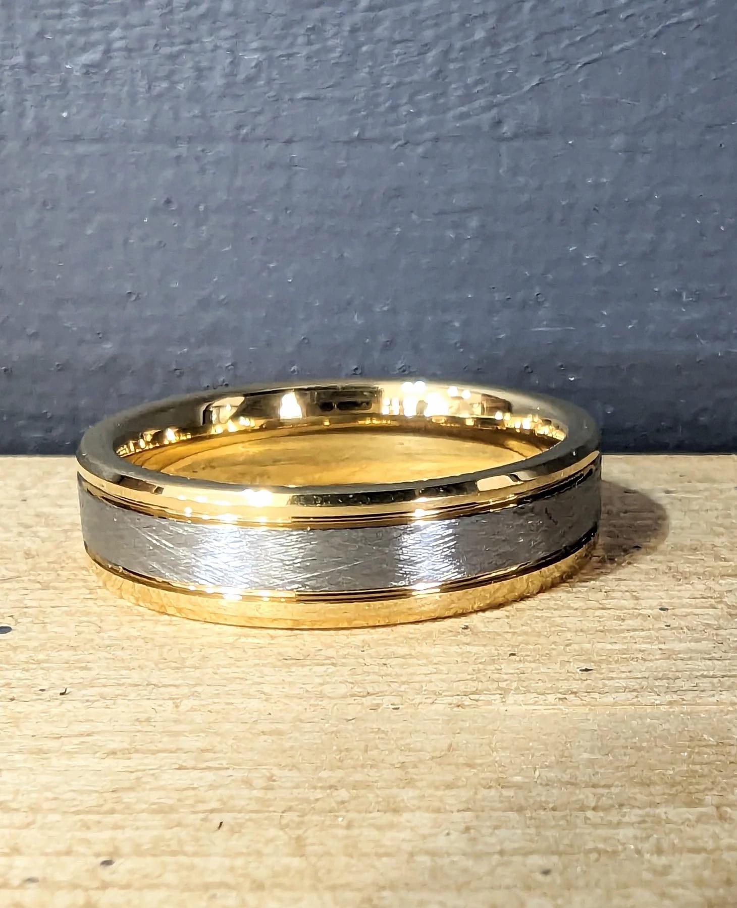 Gold Plated Two Tone Ring 6mm
