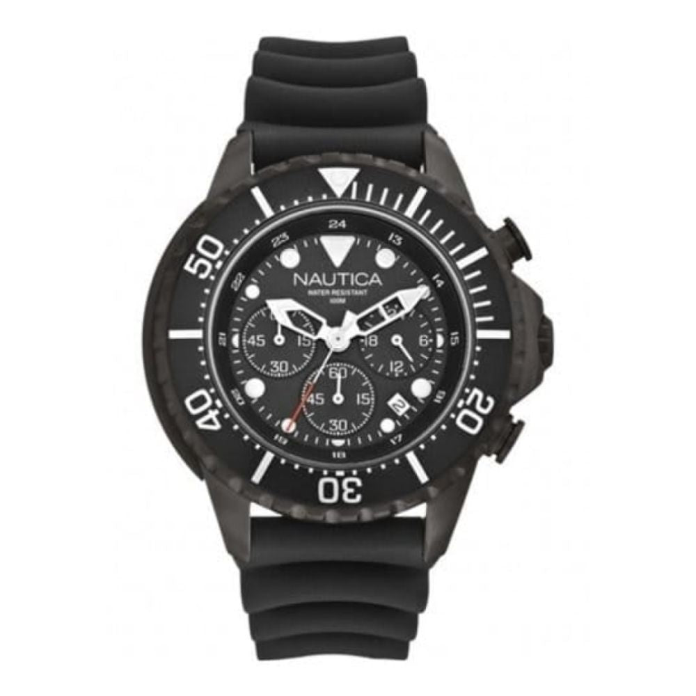 Gents NMX 650 Black Chronograph Silicone Watch