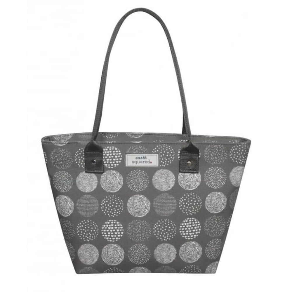 Grey Circle Oil Cloth Tote Bag