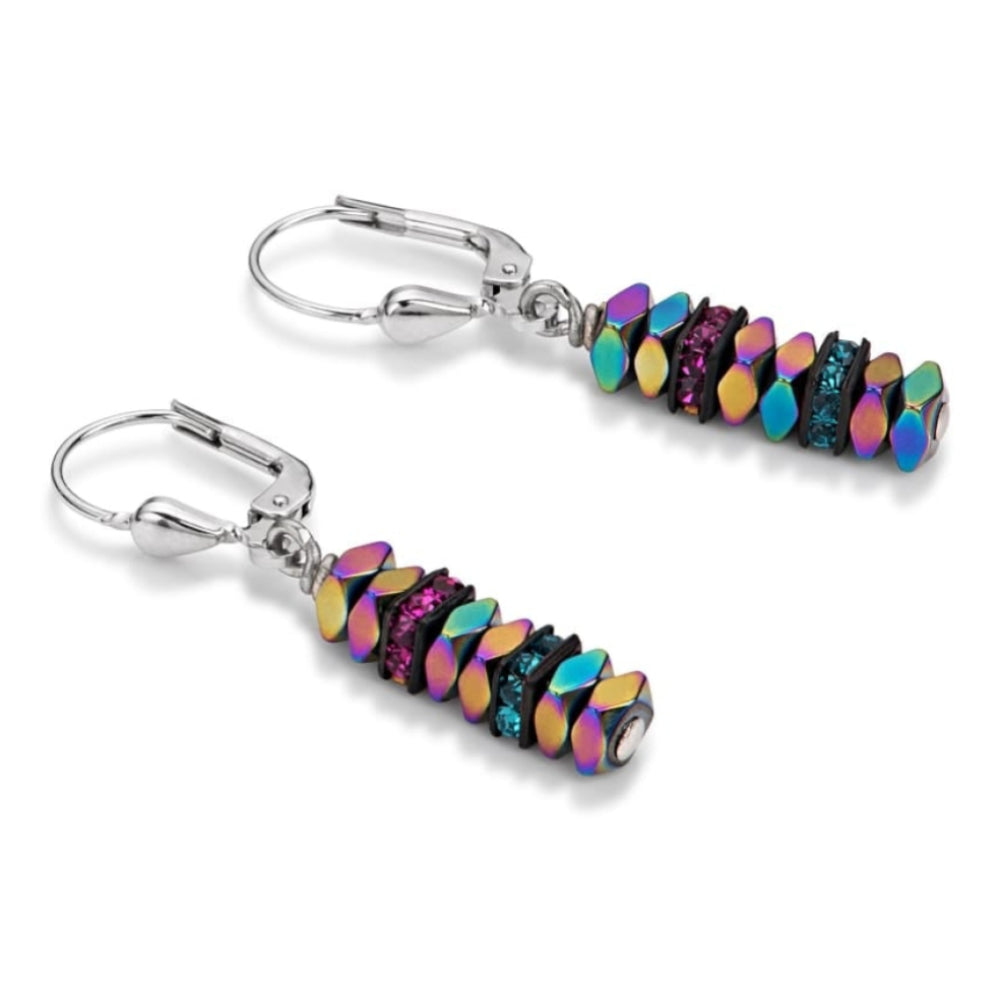 Multi Coloured Pillow Tile Bracelet, Earrings and Necklace Set